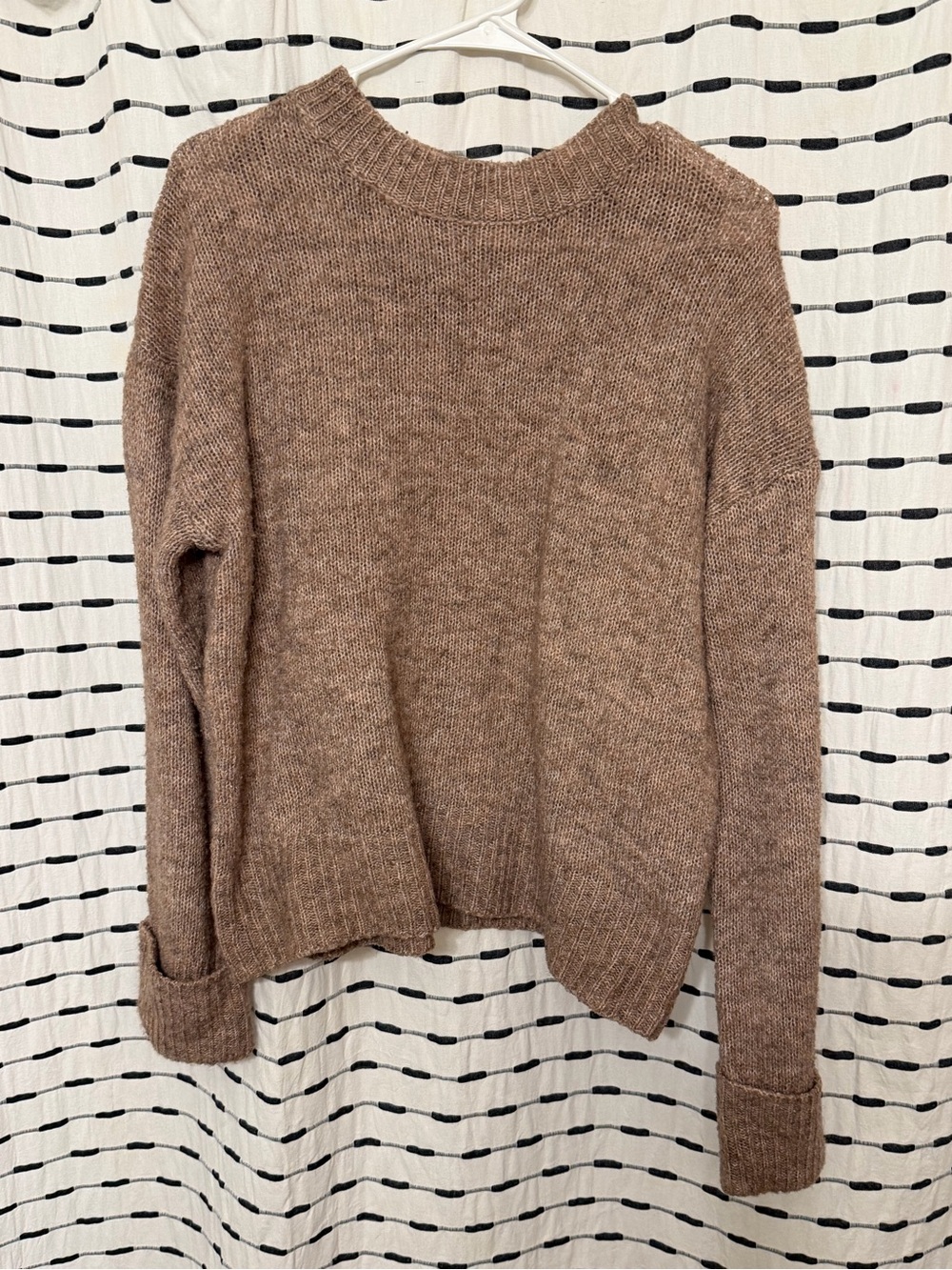 SHEIN Cozy Taupe Crewneck Sweater